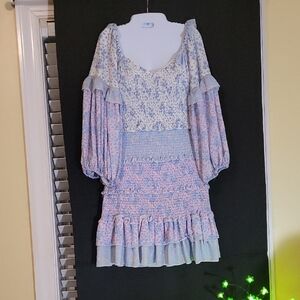 Floral Ruffle Dress with Long Sleeves